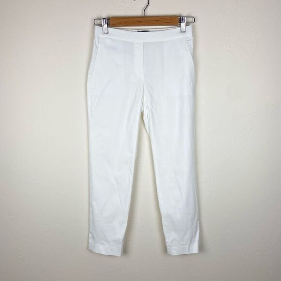 Theory Trecca Pull-On Linen Pant - White - Picture 2 of 8